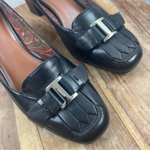 Etienne Aigner l 9M Madge Leather Buckle Classic Conservative Career Block Heels - Picture 7 of 15